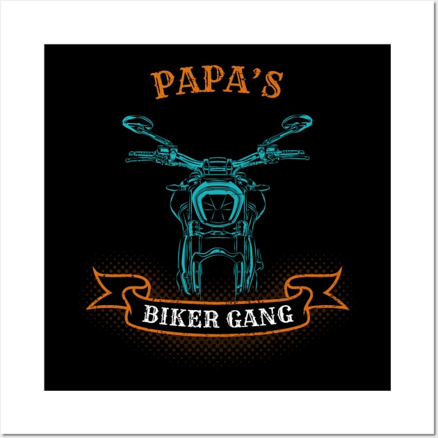 Papa's Biker Gang Father's Day Wall Art by DwiRetnoArt99